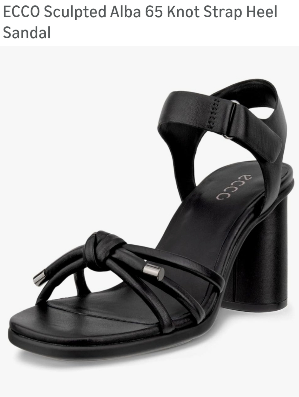 ECCO Sculpted Alba Knot Strap Heel Sandal - Black Leather,size 11-11 ,5